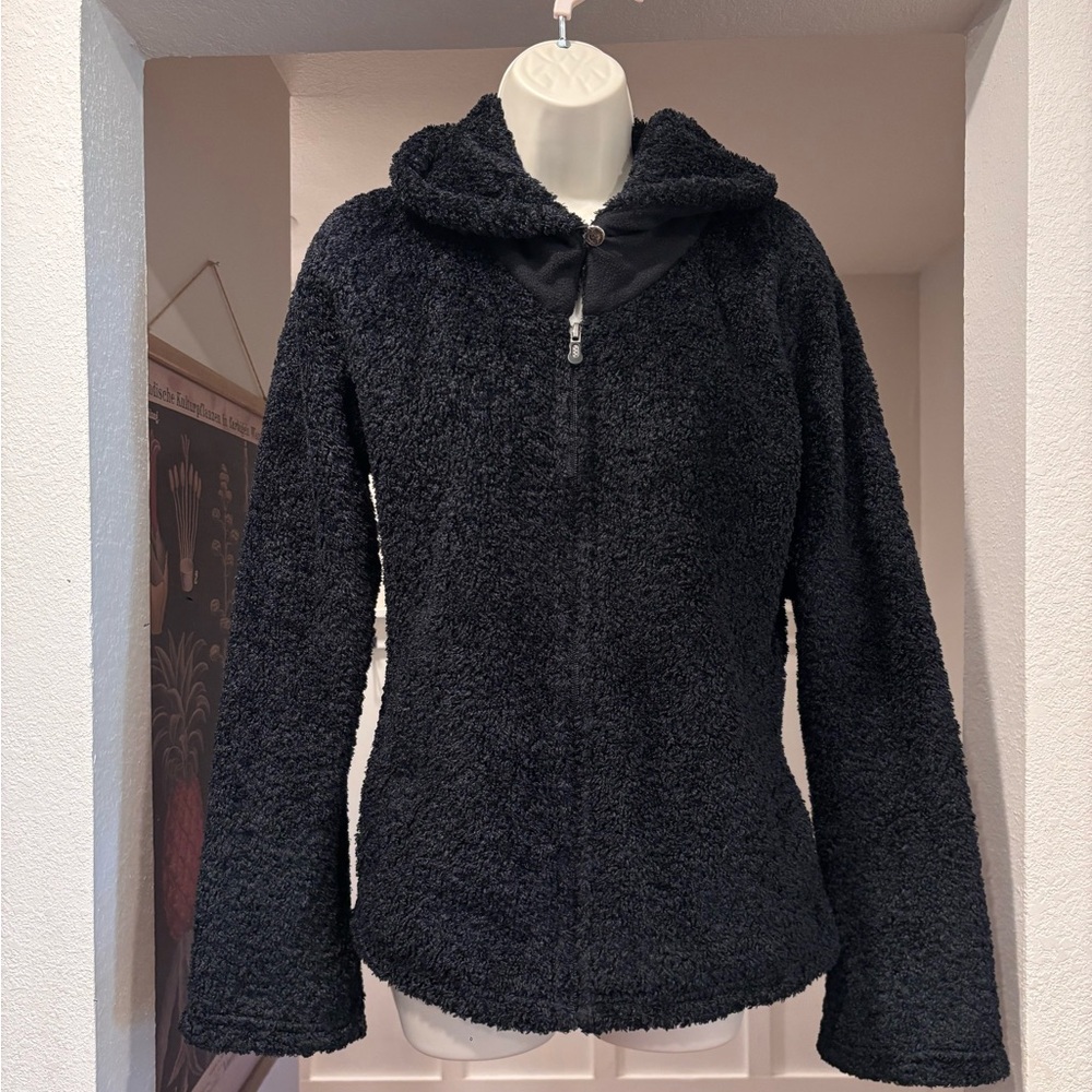 Women’s Patagonia Synchilla Sz Large Black Full Zip Sweater Jacket Warm Pockets